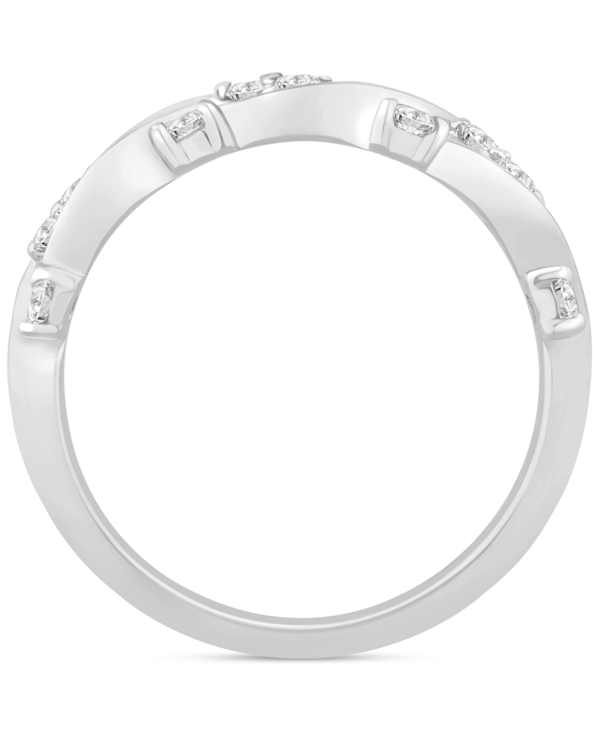 Diamond Swirl Band (3/8 ct. t.w.) in 14k White, Yellow or Rose Gold