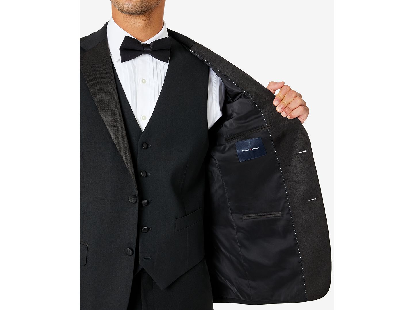 Мужской пиджак Tommy Hilfiger Modern-Fit Flex Stretch Tuxedo, цвет: Чёрный — фото 3