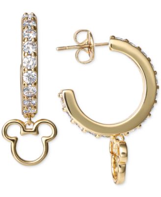 mickey mouse gold hoop earrings