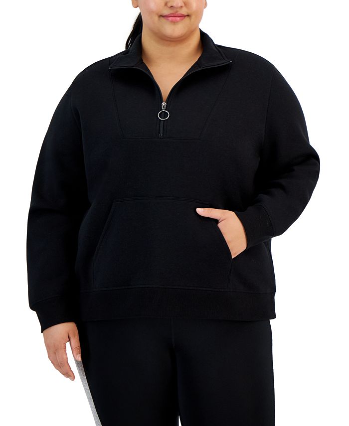 Mock neck fleece sweatshirt clearance