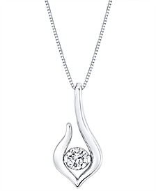 Diamond Swoop Solitaire 18" Pendant Necklace (5/8 ct. t.w.) in 14k White Gold