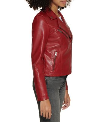 Women's Classic Faux Leather Asymmetrical Moto Jacket