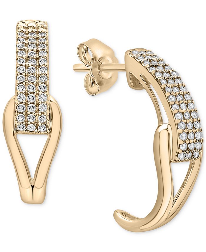Macy's Diamond JHoop Earrings (1/4 ct. t.w.) in 10k Gold Macy's