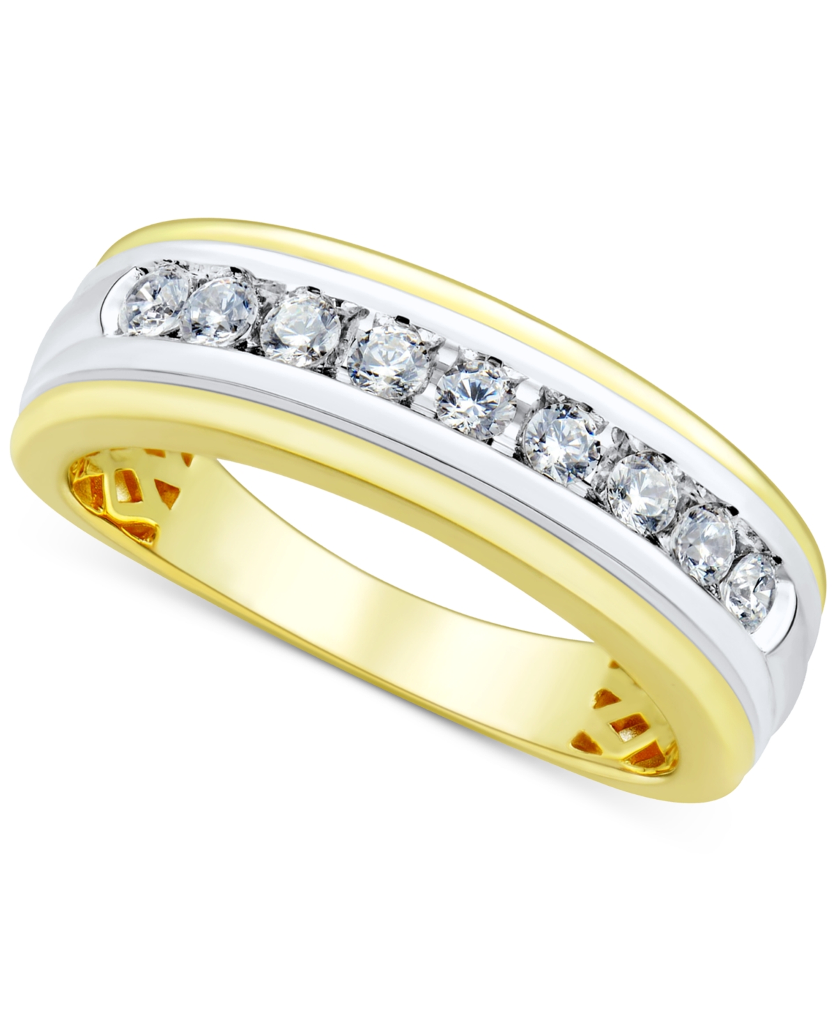 Men's Lab Grown Diamond Band (1/2 ct. t.w.) in 10k Two-Tone Gold - Two-Tone