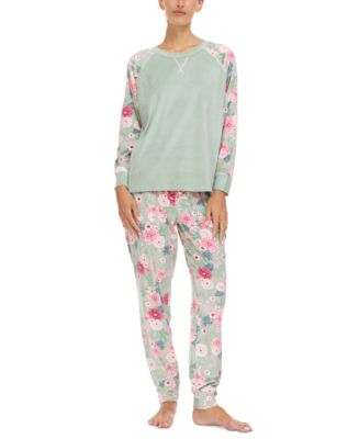 Flora by Flora Nikrooz Women's Axel Printed Velour Pajama Set & Reviews