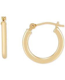 Polished Tube Small Hoop Earrings in 14k Gold, 15mm, Created for Macy's