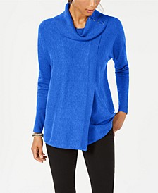 Faux-Wrap Cowl-Neck Sweater, Created for Macy's