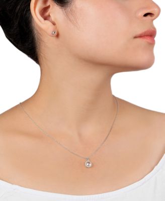 2-Pc. Set Crystal & Cubic Zirconia Halo Pendant Necklace & Solitaire Stud Earrings, Created for Macy's