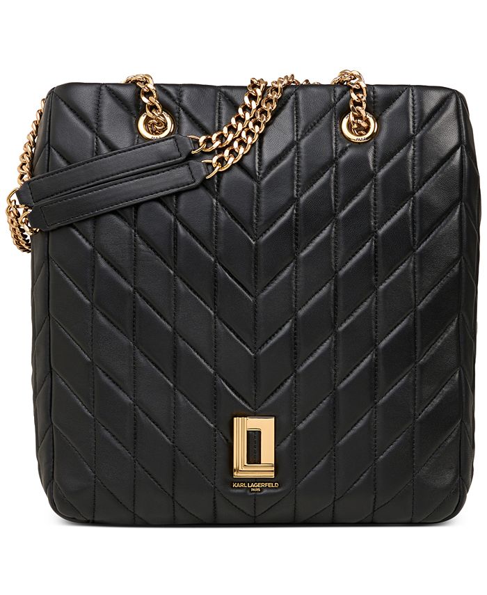 KARL LAGERFELD PARIS Lafayette Leather Quilted Tote - Macy's