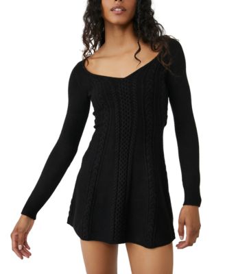 macy's black long sleeve dress