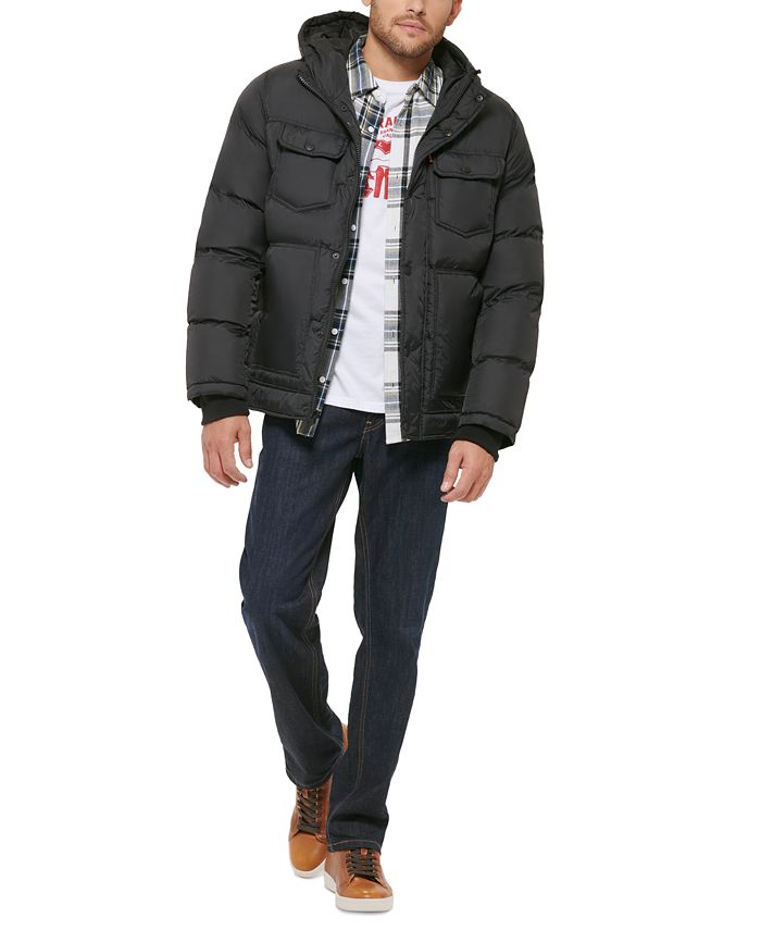 Levi's Men's New Fashion Puffer Hooded Jacket & Reviews - Coats & Jackets -  Men - Macy's