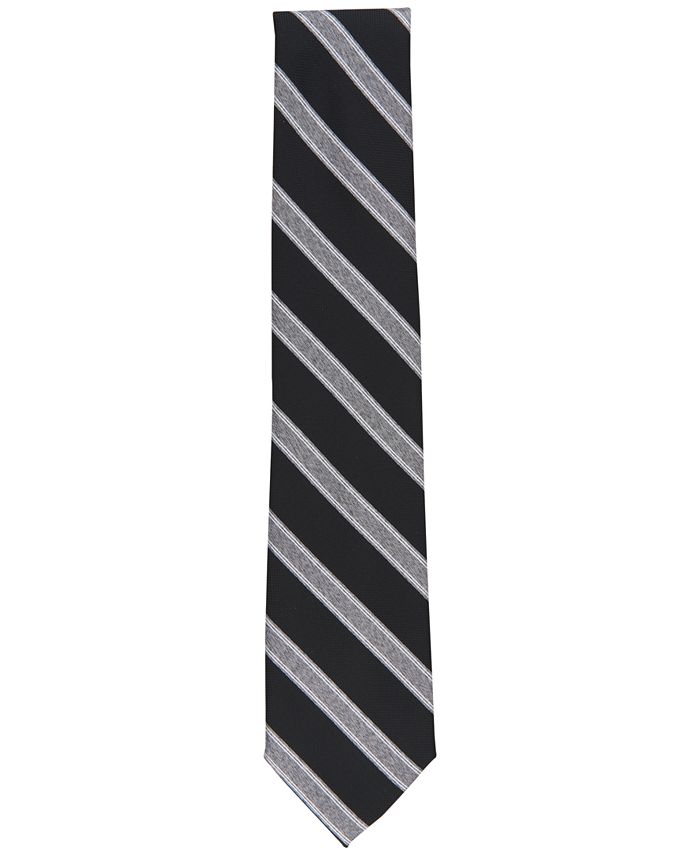 Club Room Men's Stone Classic Stripe Tie, Created for Macy's - Macy's
