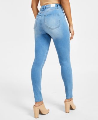 Juniors' 5-Button High Waisted Curvy Skinny Jeans