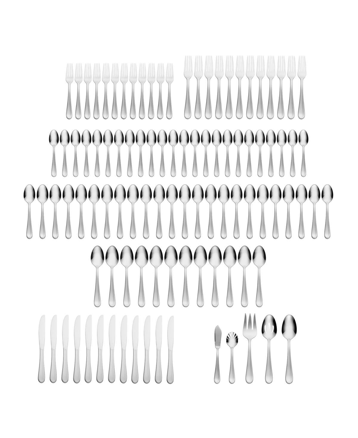 Hampton Forge Nova 101 Piece Remailer, Service For 12 In Metallic And Stainless