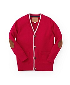 Boys' Tipped Cardigan with Elbow Patches, Kids