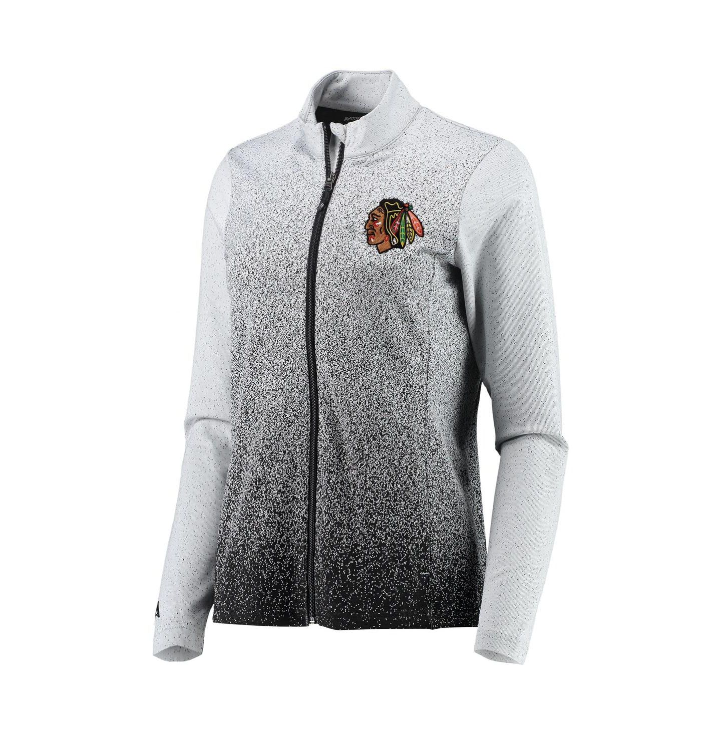 Женская куртка Antigua White, Black Chicago Blackhawks Guide Desert Dry Full-Zip — фото 4
