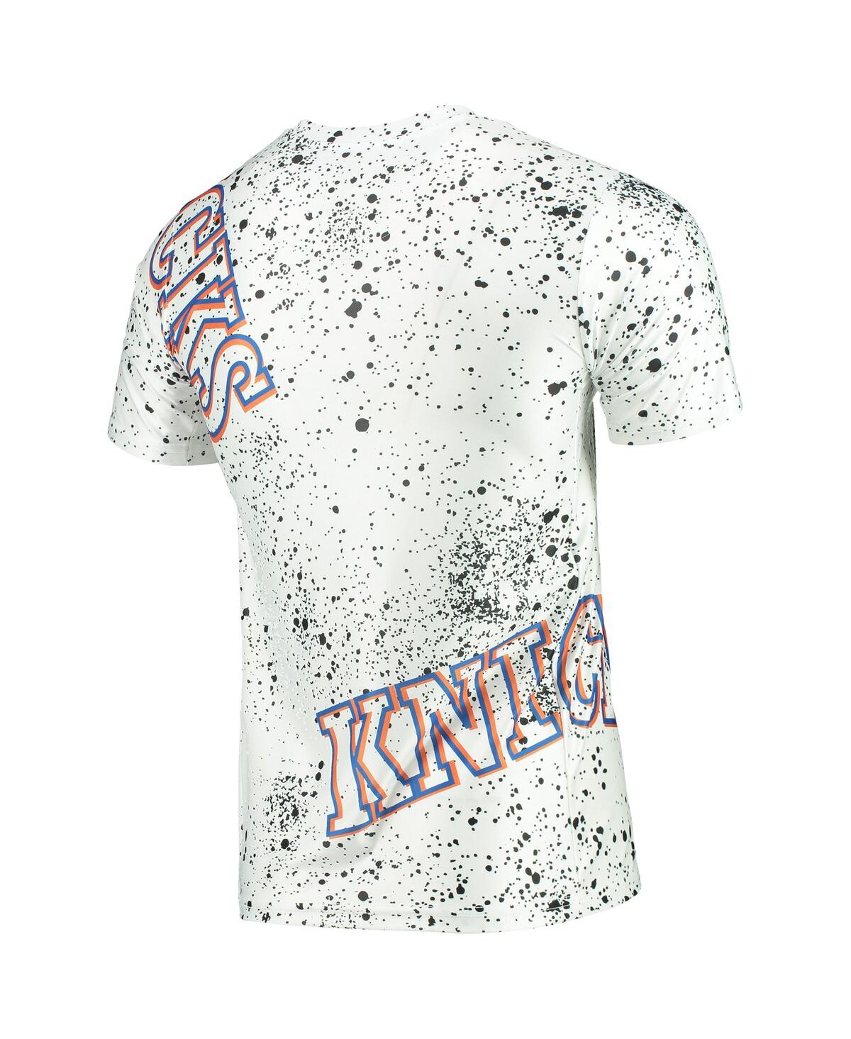 Shop Fisll Men's White New York Knicks Gold Foil Splatter Print T-shirt