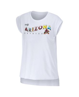 Women's White Arizona Coyotes Greetings From Muscle T-shirt