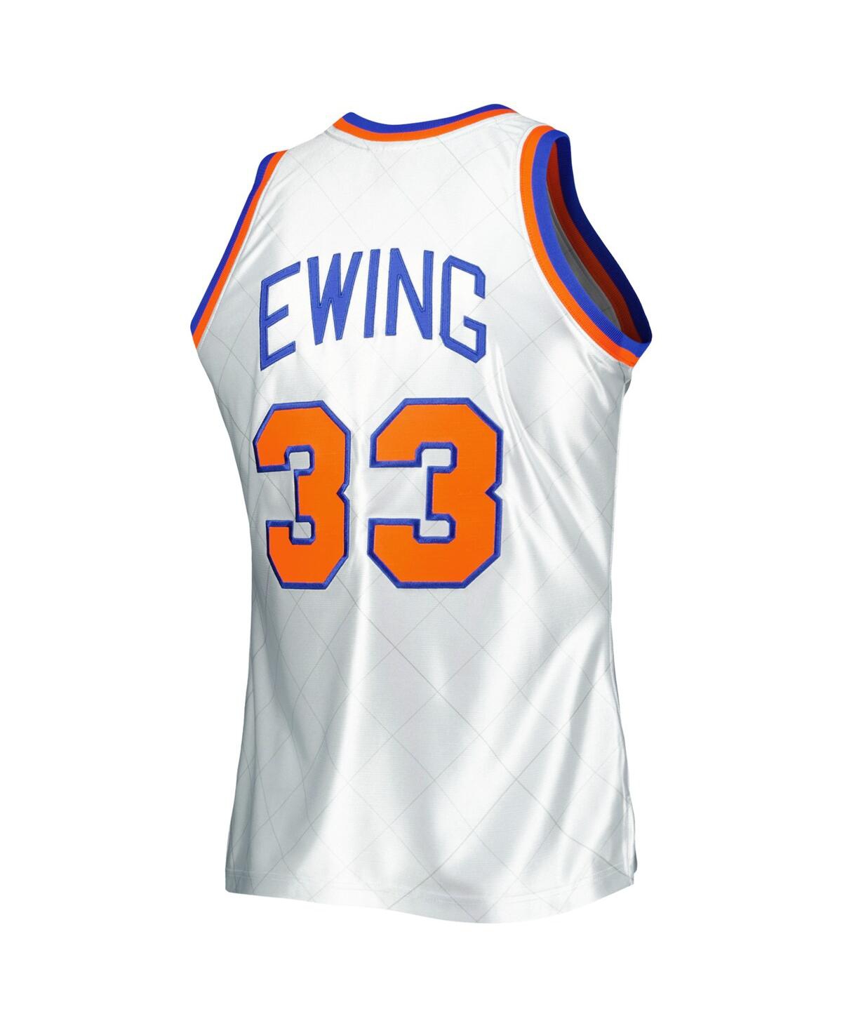 Men's Mitchell & Ness Patrick EwingNew York Knicks 1985-86 Hardwood Classics 75th Anniversary Swingman Jersey - Platinum