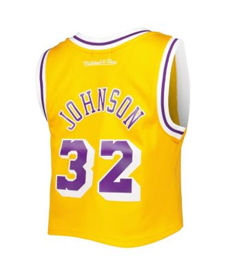 Women's Magic Johnson Gold Los Angeles Lakers 1984 Hardwood Classics Crop Player Tank Top