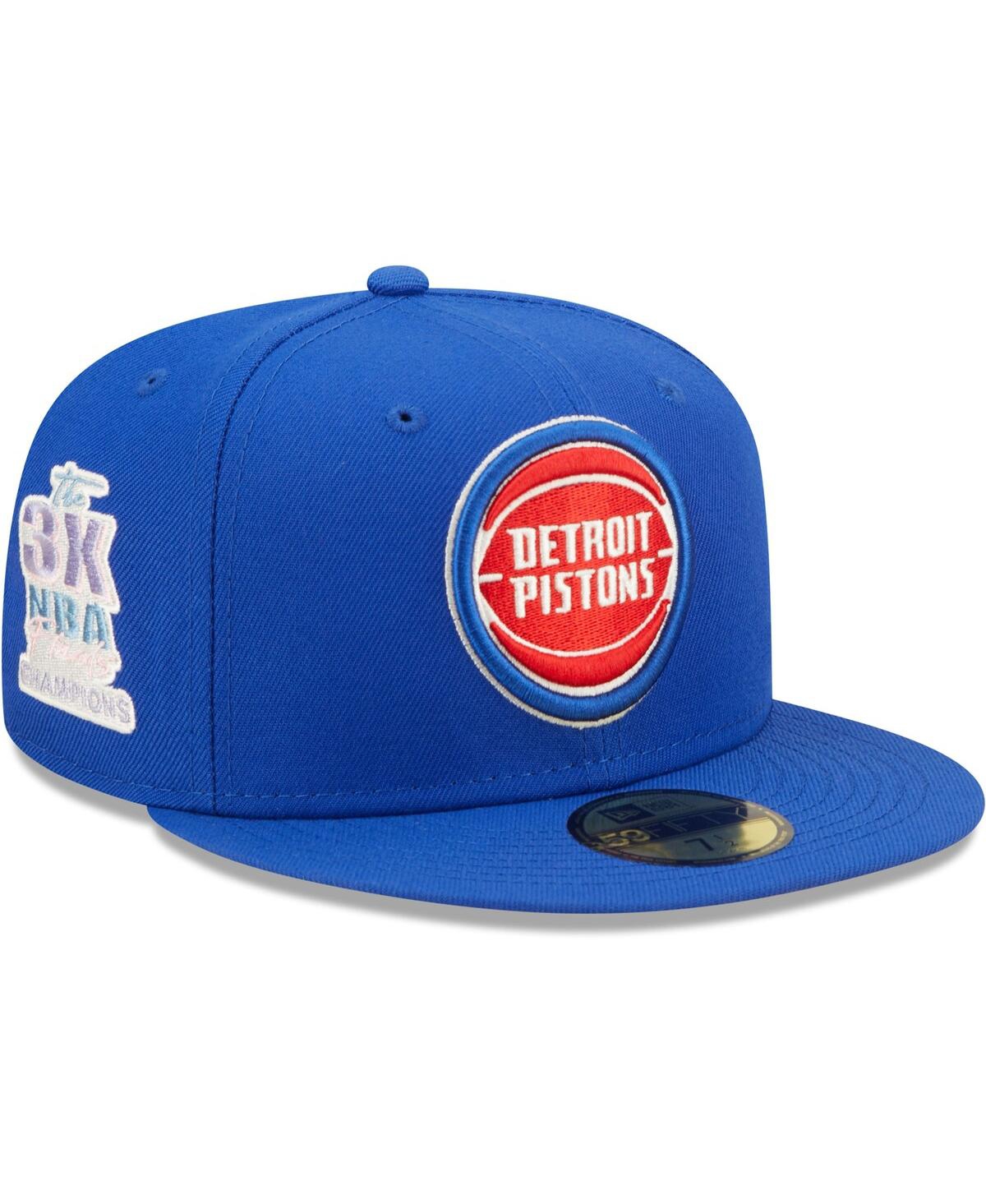 Men's New EraDetroit Pistons 3x Nba Finals Champions Pop Sweat 59FIFTY Fitted Hat - Blue