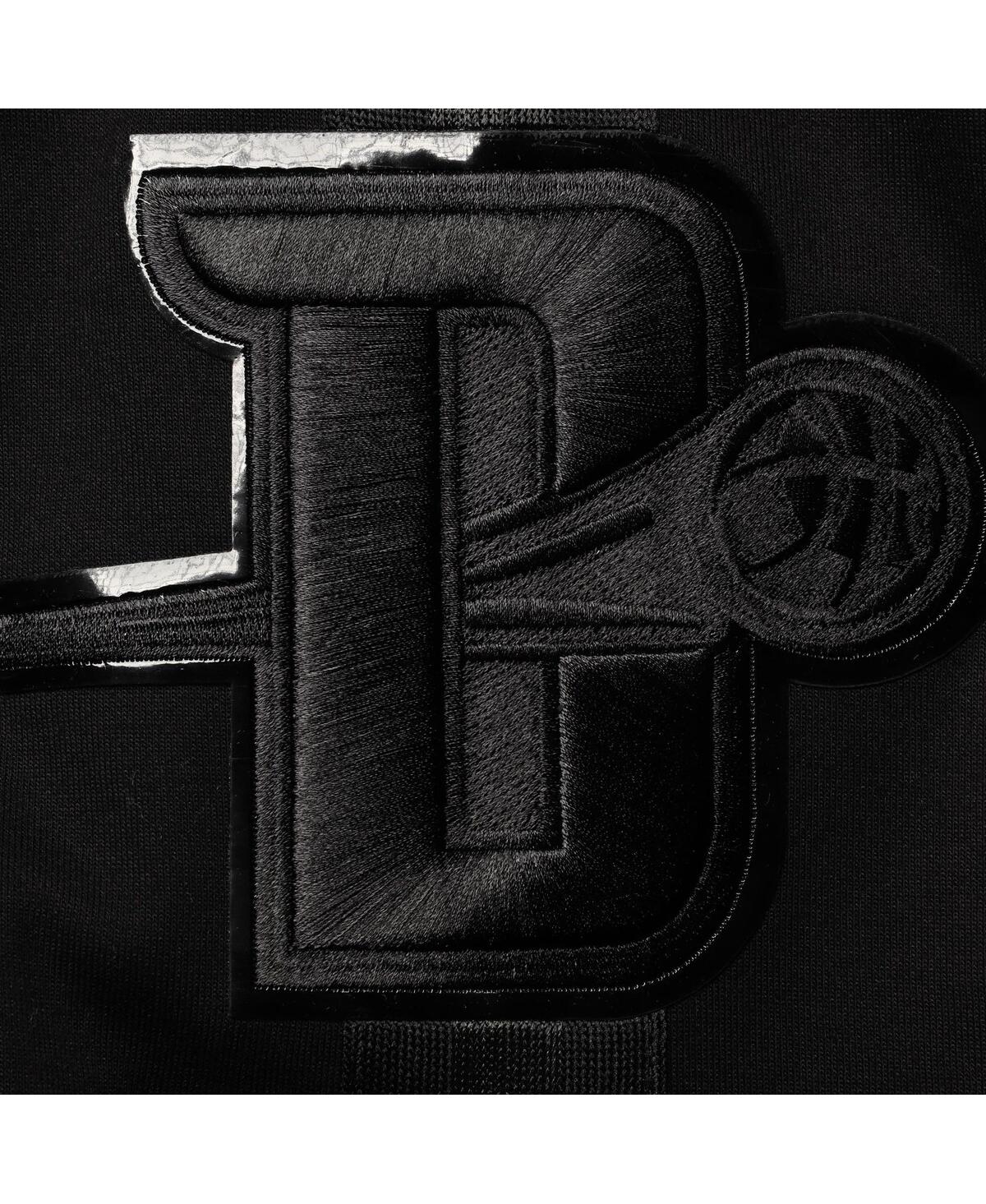 Shop Pro Standard Men's  Detroit Pistons Triple Black Gloss Shorts
