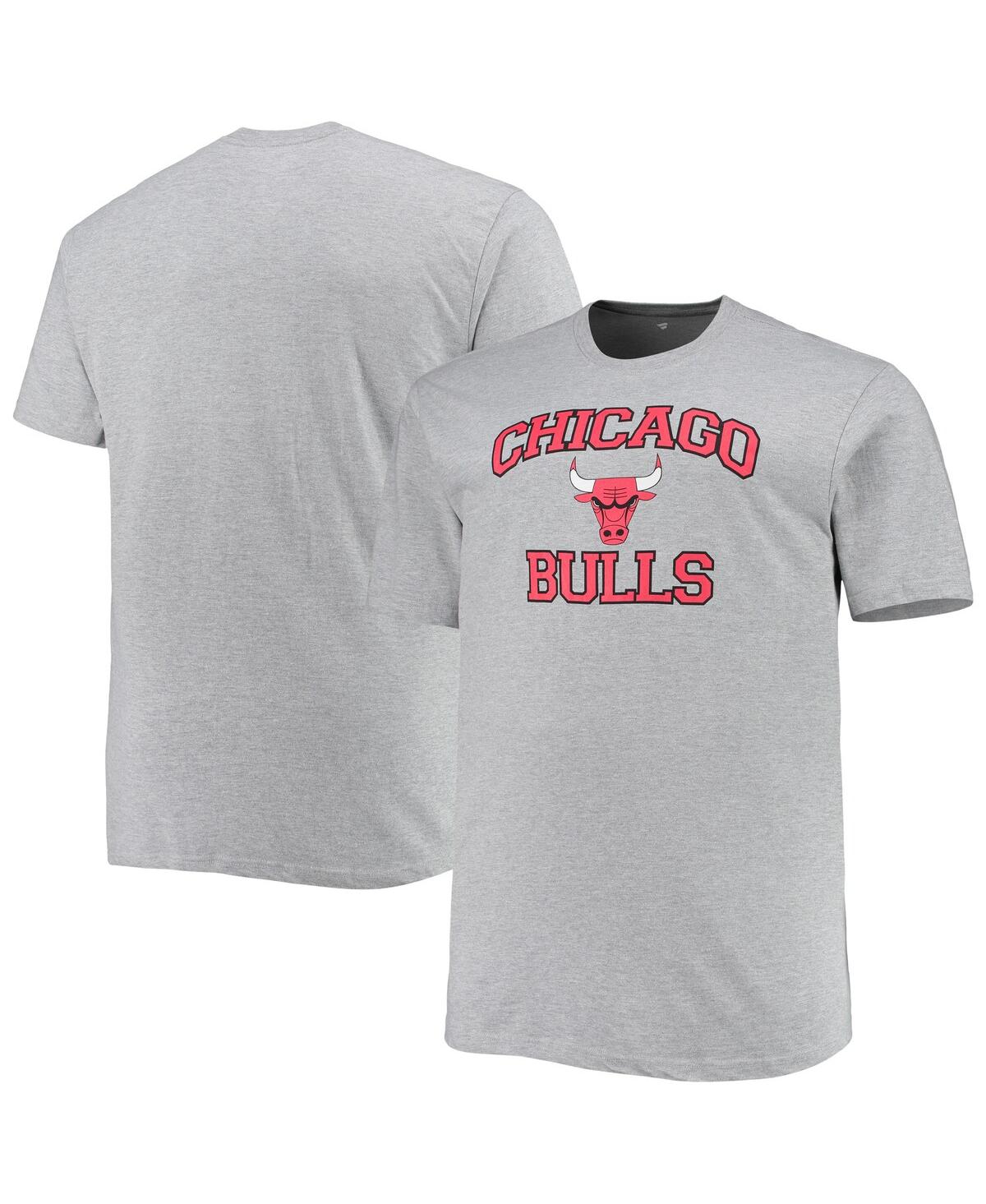 Profile Men's Heathered Gray Chicago Bulls Big And Tall Heart And Soul T-shirt