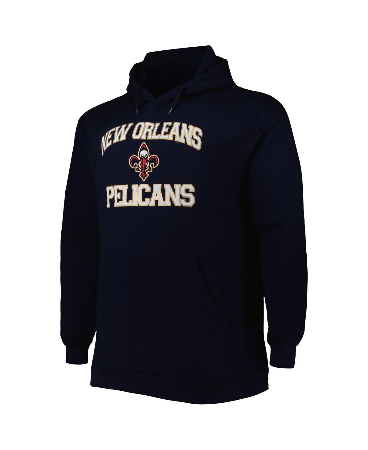 Profile Men's Navy New Orleans Pelicans Big And Tall Heart And Soul Pullover Hoodie In Navy