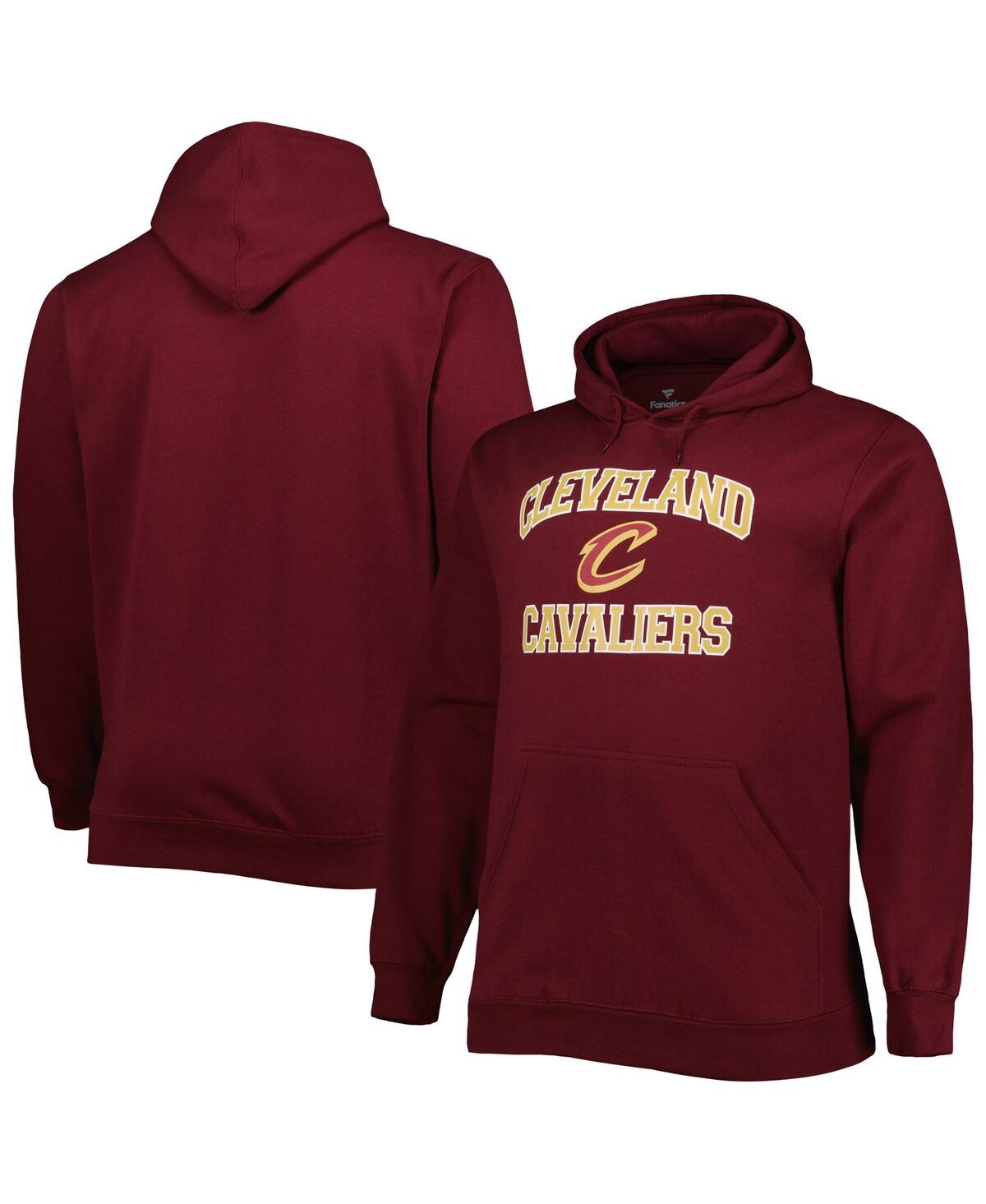 Men's Wine Cleveland Cavaliers Big and Tall Heart and Soul Pullover Hoodie - Wine