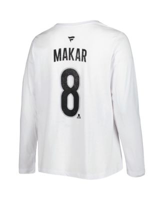 Women's Cale Makar White Colorado Avalanche Plus Size Name and Number Long Sleeve T-shirt