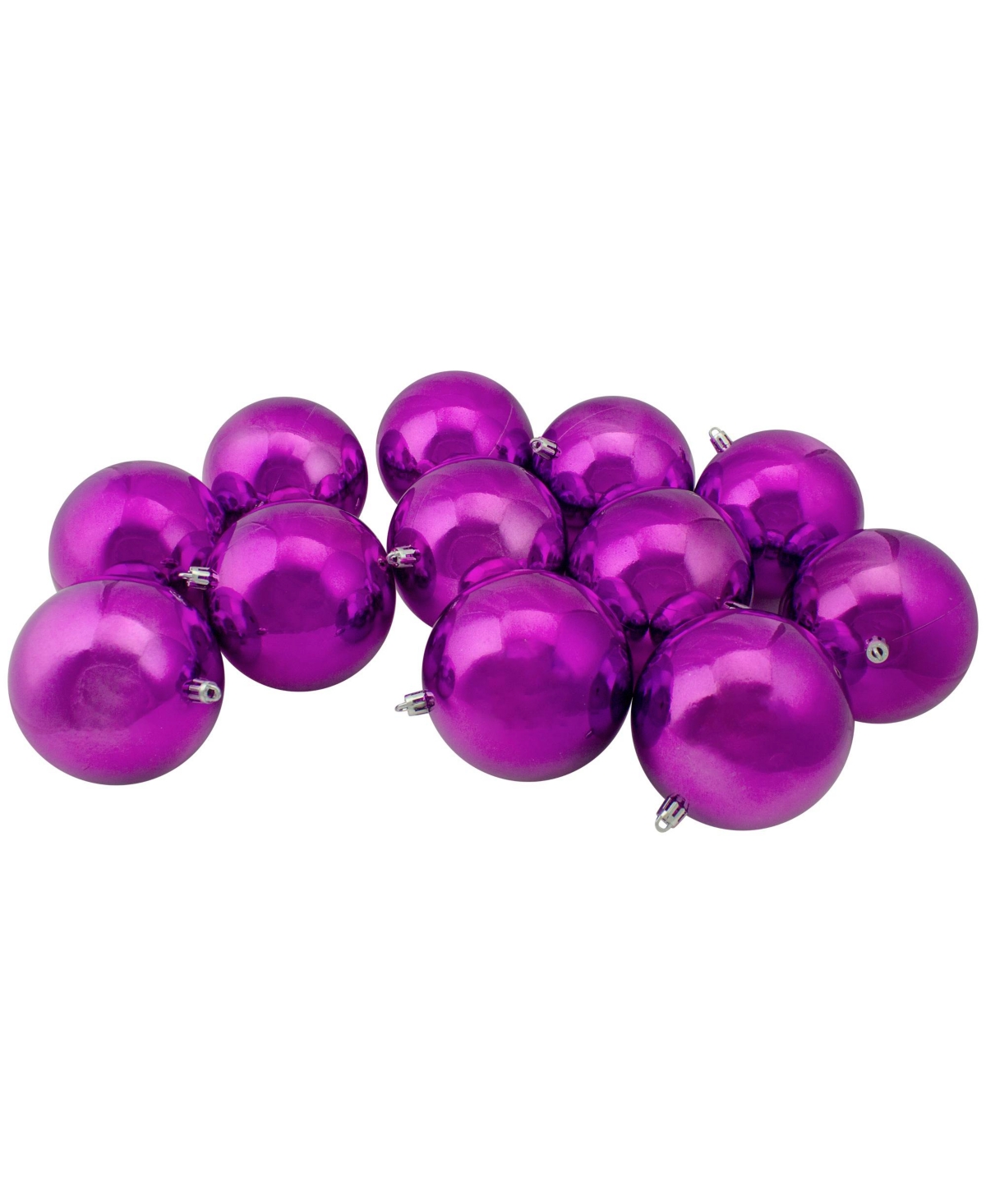 Northlight 12 Count Shatterproof Shiny Christmas Ball Ornaments 100mm Set, 4" In Pink