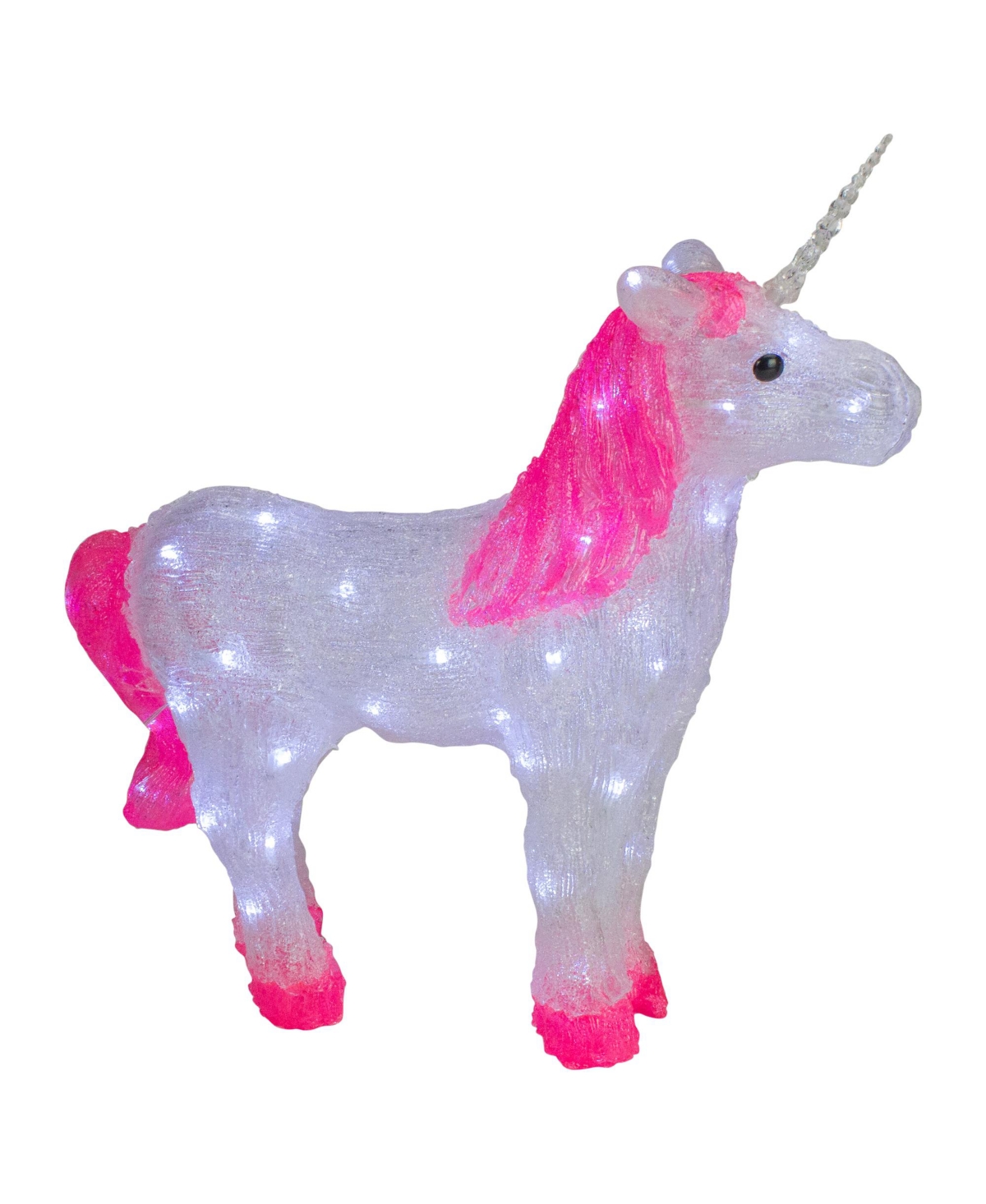 Northlight Lighted Commercial Grade Acrylic Unicorn Christmas Display Decoration, 23" In Clear