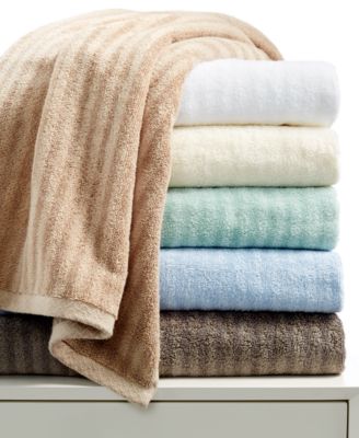 CLOSEOUT Martha Stewart Collection Textured Stripe Bath Towel Macy s