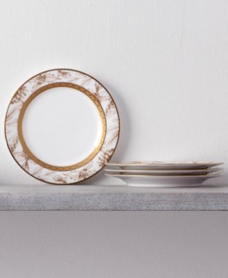 Charlotta Gold Set of 4 Holiday Harvest Appetizer Plates, 6.25"