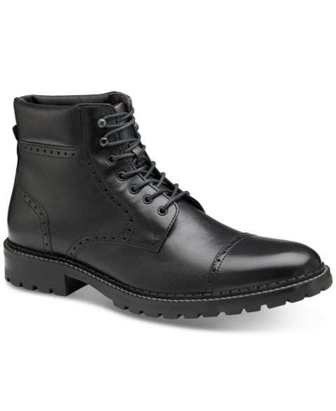 Мужские ботинки Johnston & Murphy Garrison Brogue Cap Toe Boot, цвет: Чёрный