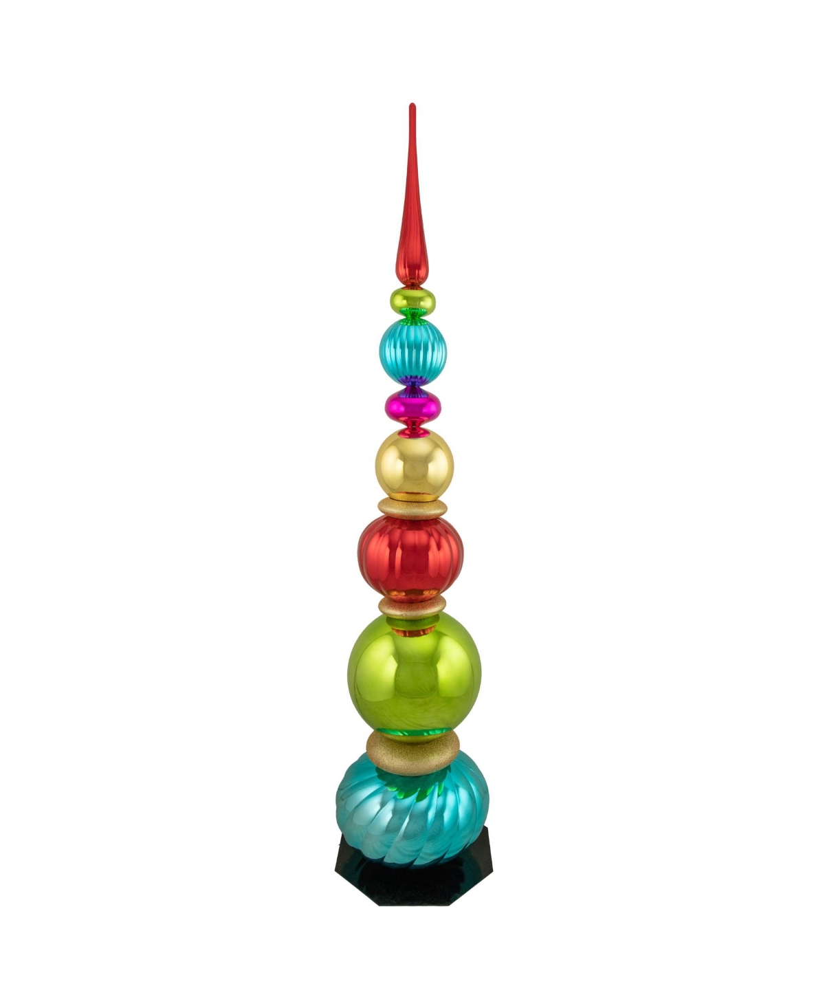 Northlight Topiary Finial Tower Christmas Decoration, 54" In Multicolor