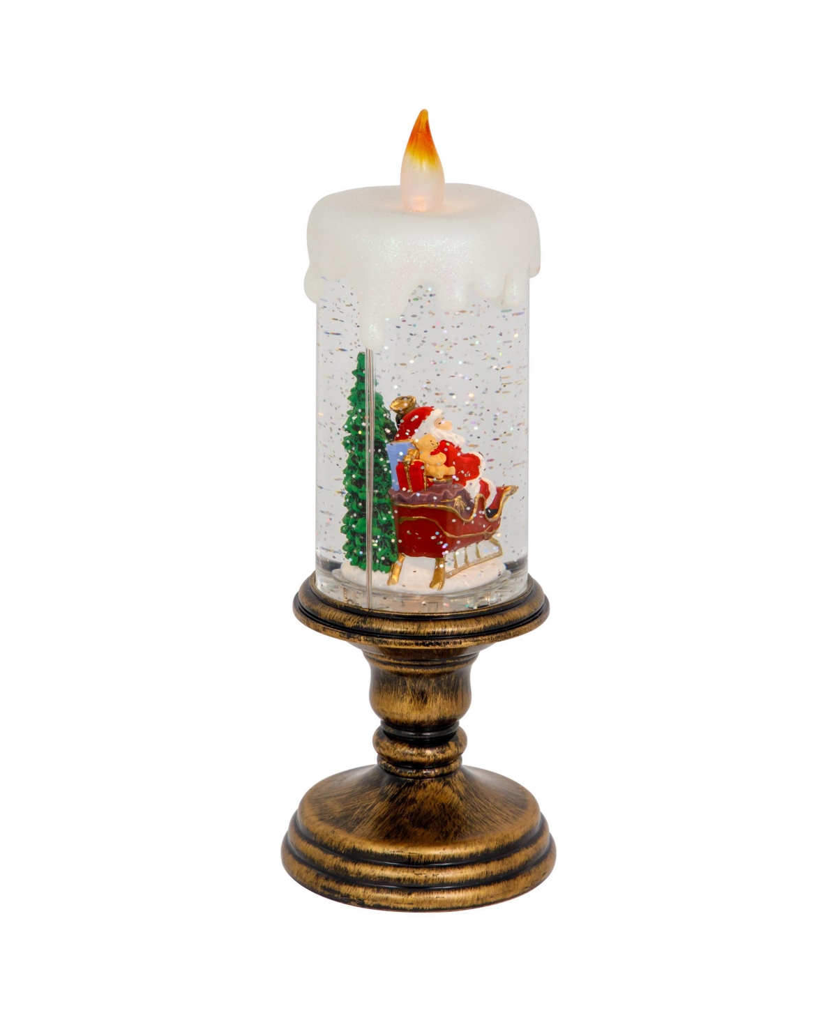Northlight Led Lighted Glitter Snow Globe Candle Christmas Figurine,