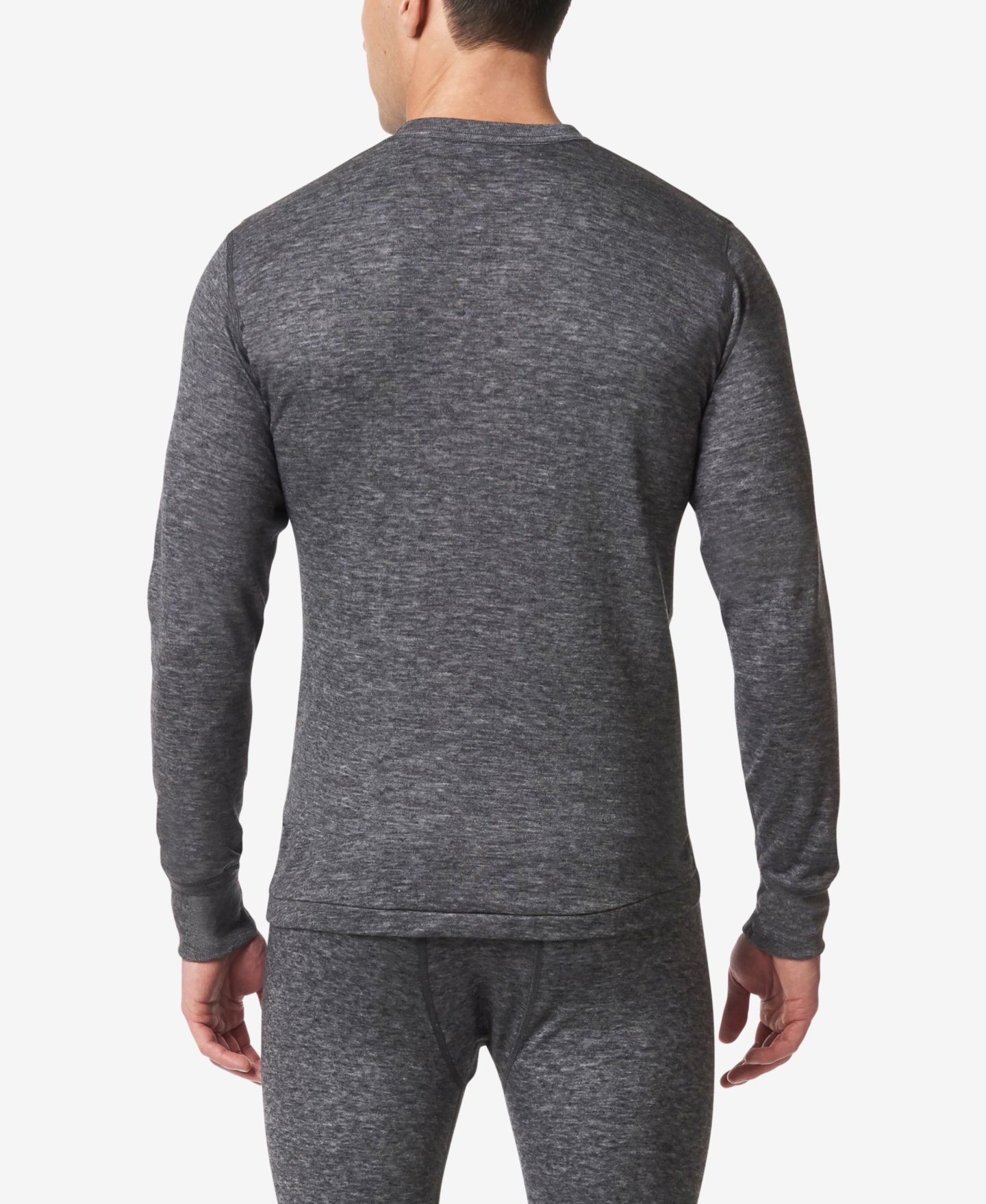 Мужской топ Stanfield's 2 Layer Merino Wool Blend Long Sleeve Undershirt, цвет: Угольный — фото 2