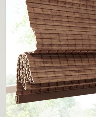 Bamboo Light Filtering Roman Shade, Single Panel for Bedroom, light filtering 100% Natural bamboo window Roman Shades for Living Room, Width 29 length 64 inches, Cordless Lift/Pull Teak Window Panel