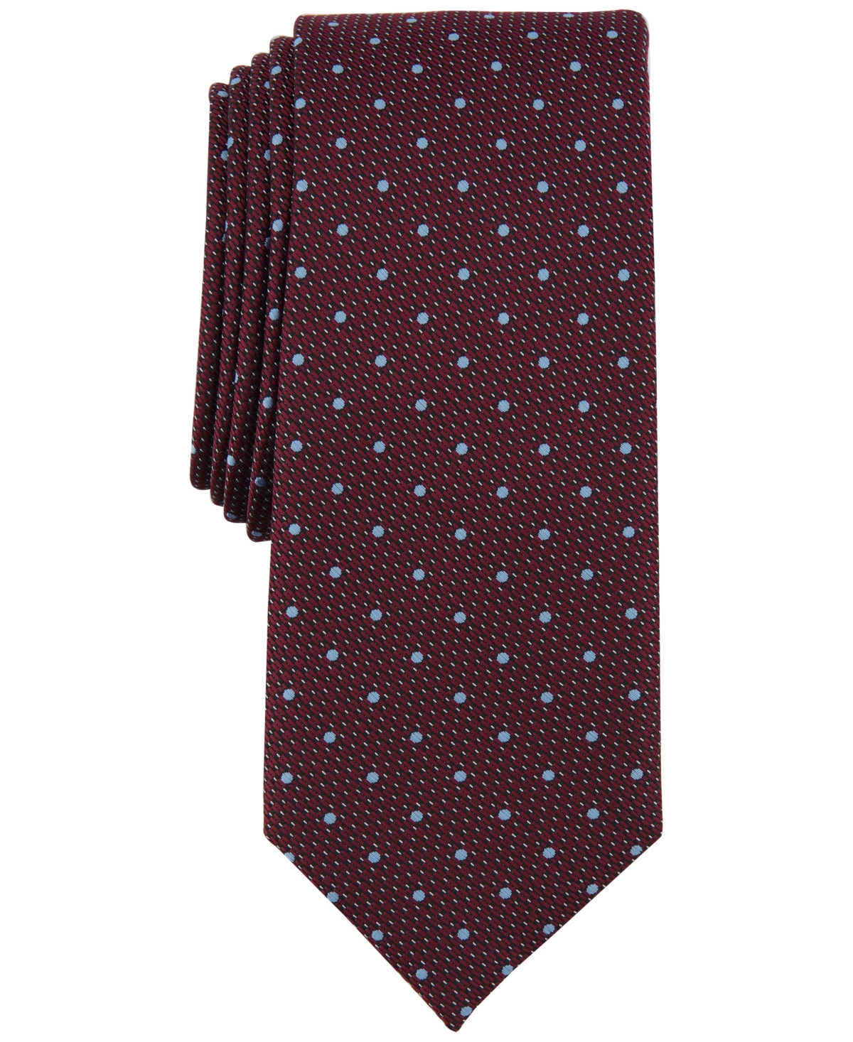 Alfani Men's Marshall Dot Tie, Created For Macy's In Burgundy