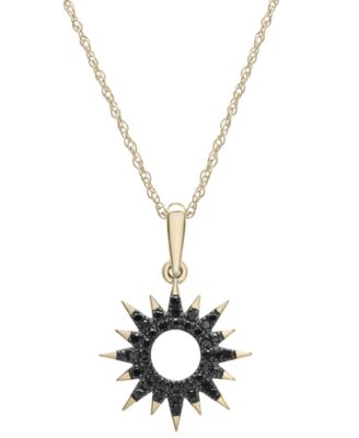 Diamond Sun Pendant Necklace (1/10 ct. t.w.) in 14k Gold Created for Macy's (Also available in Black Diamond)