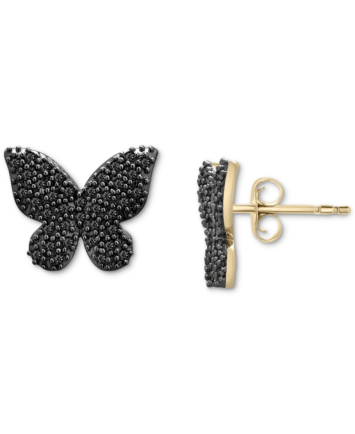 Wrapped Diamond Butterfly Stud Earrings (1/6 Ct. T.w.) In 14k Gold, Created For Macy's (also Available In Bl In Black Diamond