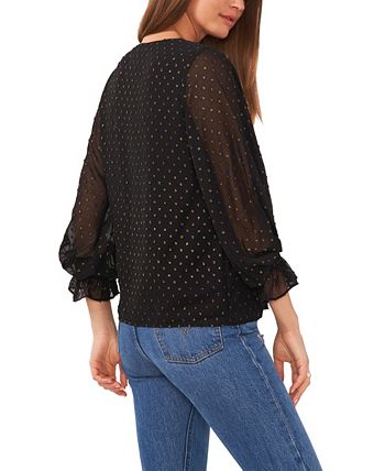 Vince Camuto Women's V-neck Blouse with Balloon Sleeves - Macy's