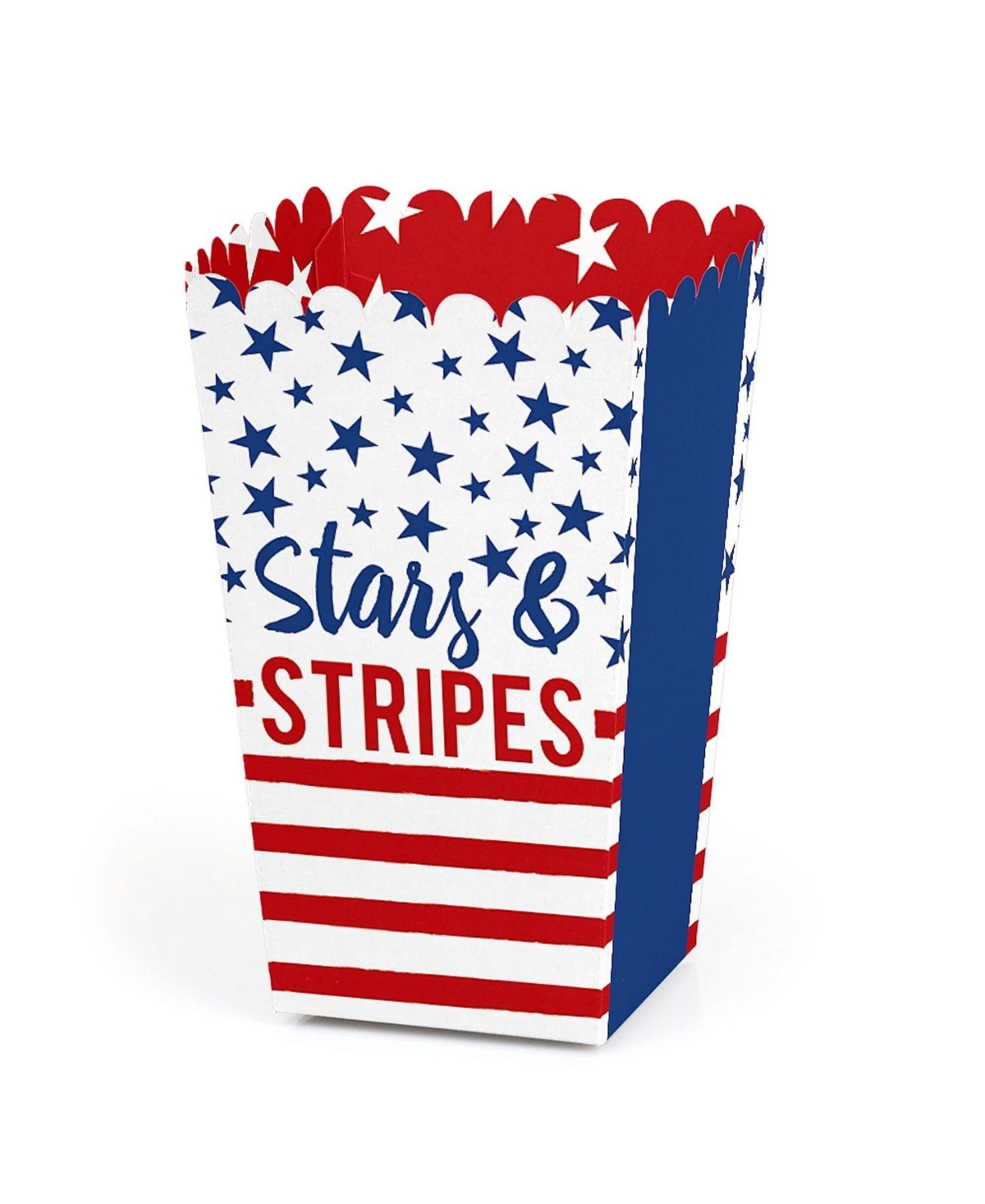 Stars & Stripes - Usa Patriotic Party Favor Popcorn Treat Boxes - 12 Ct - Red