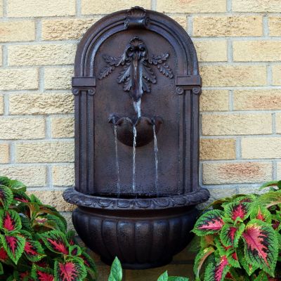 Sunnydaze Decor Florence Polystone Outdoor Solar Wall Fountain - Iron ...