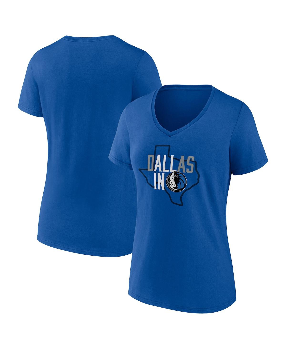 Women's FanaticsDallas Mavericks Hometown Collection All In V-Neck T-shirt - Blue