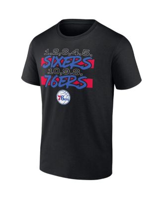 Men's Black Philadelphia 76ers Count Hometown Collection T-shirt
