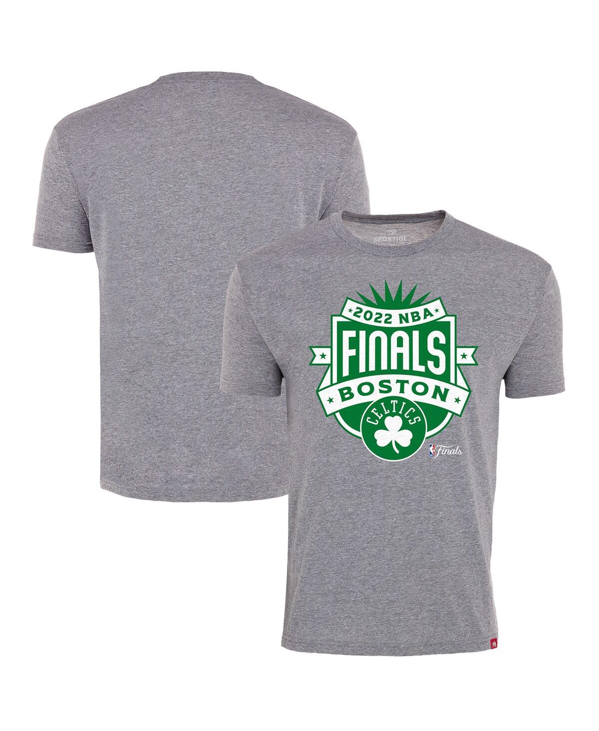 Sportiqe Men's  Gray Boston Celtics 2022 Nba Finals Crest Comfy T-shirt