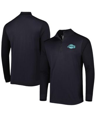 Men's Black Los Angeles Lakers Nano Engineered Knit Fabric Quarter-Zip Jacket