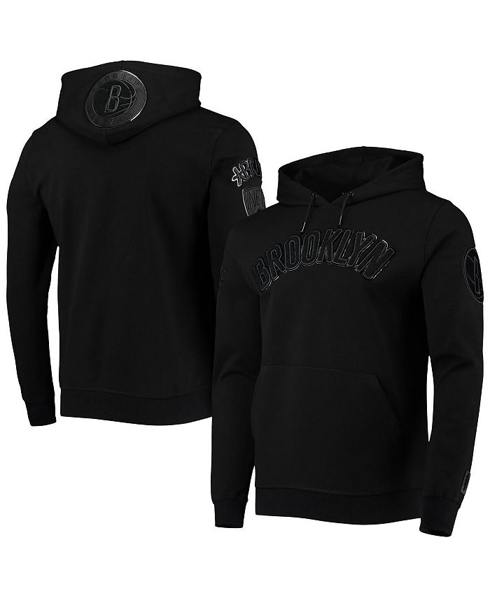 Pro Standard Men's Brooklyn Nets Triple Black Gloss Pullover Hoodie